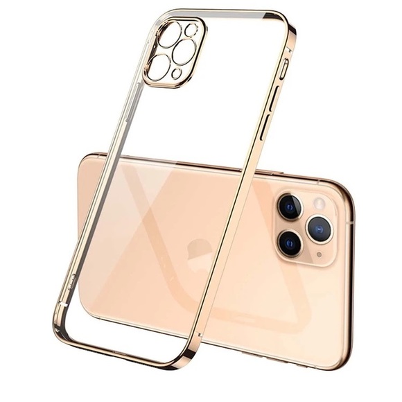 IPhone 13 / Pro silicon case transparent gold champagne étui coque silicone or - Picture 2 of 3